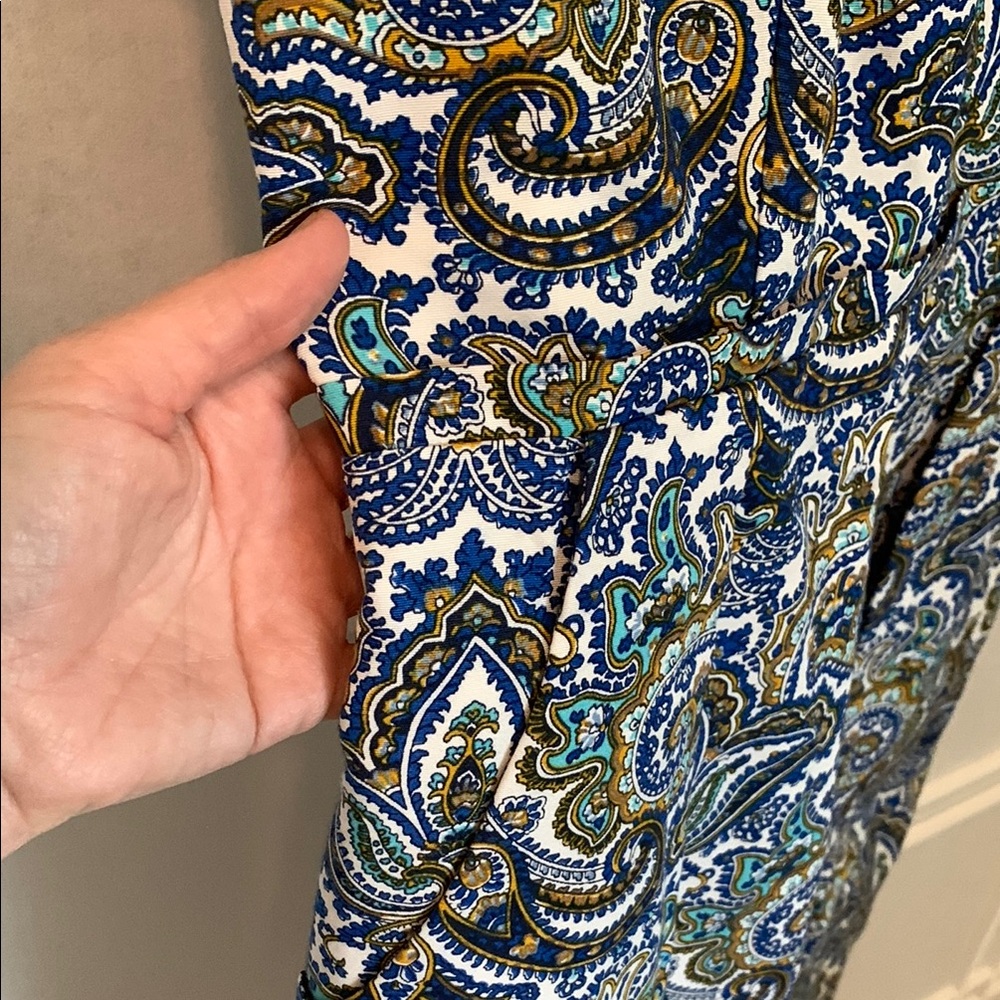 J. Crew Blue and Gold Paisley Sheath Mini Dress - Picture 4 of 4